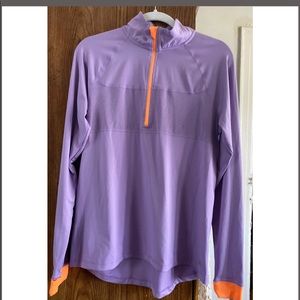 Champion Purple Pullover 1/4 zip Long sleeve Top/large
